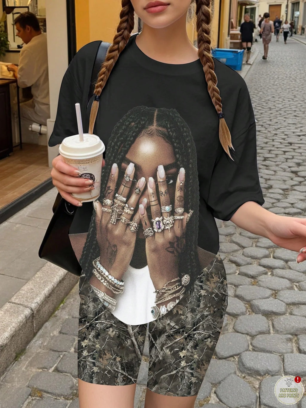 2026 Summer New women's digital soccer suit round neck short sleeved T-shirt shorts Set