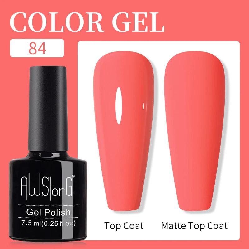 AWStorG 15ML Pink Color Gel Nail Polish Fantastic Adhesion Consistency Ultra Gorgeous Color Soak Off UV LED Semi Permanent Gel