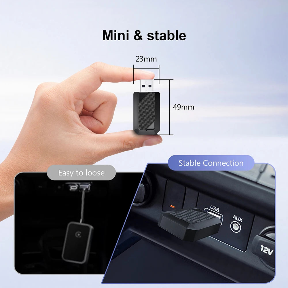 Carplay Wireless Adapter Android Auto 2in 1 Smart Dongle 2026 5G WIFI For iphone Android Phone For Volvo Benz Mg Kia Chery VW