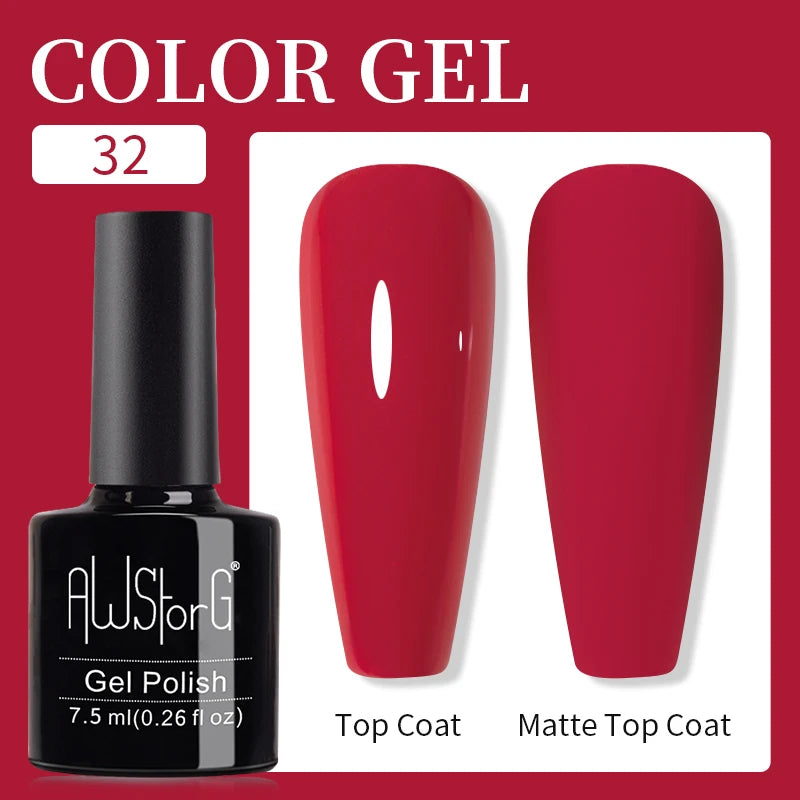 AWStorG 15ML Pink Color Gel Nail Polish Fantastic Adhesion Consistency Ultra Gorgeous Color Soak Off UV LED Semi Permanent Gel