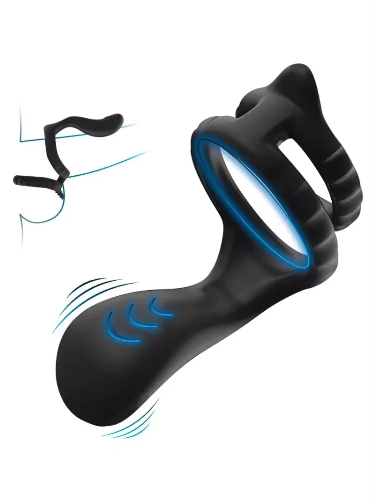 PulseX Penis Ring  Anal Vibrator Semen Lock Ring Delay Ejaculation High Elasticity Time Lasting Sex Toys for Men Couples Adult Products