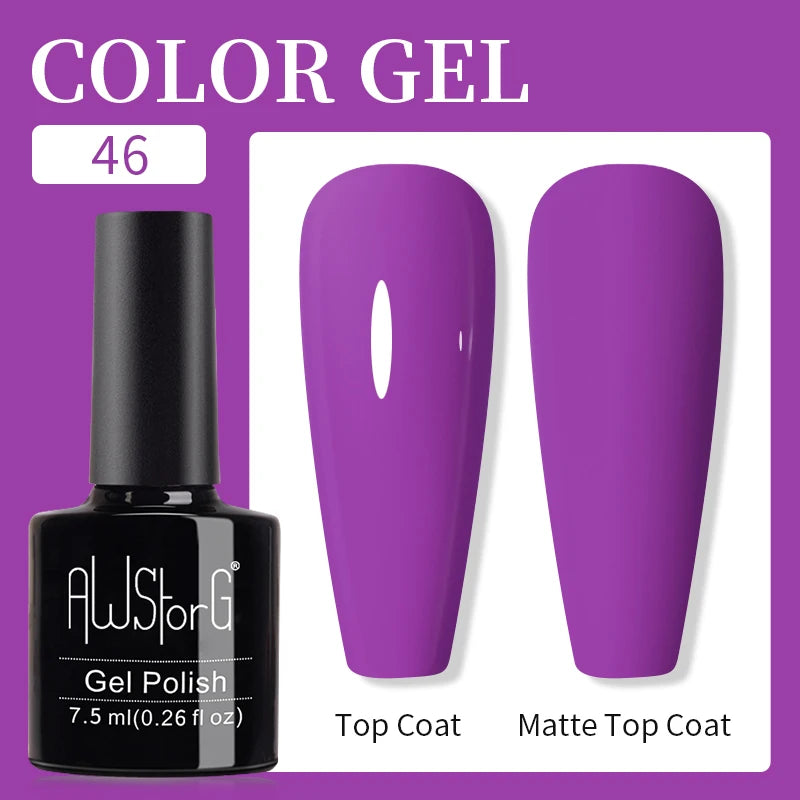 AWStorG 15ML Pink Color Gel Nail Polish Fantastic Adhesion Consistency Ultra Gorgeous Color Soak Off UV LED Semi Permanent Gel