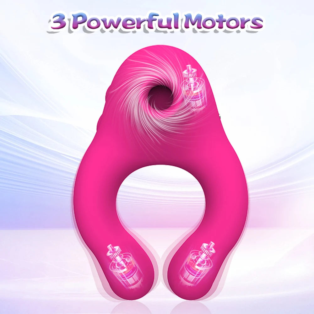 PulseX Delayed Ejaculation Penis Ring Sex Shop Soft Material Cock Ring Sucking Clit Stimulator Scrotum Massager sex Toys for Couple