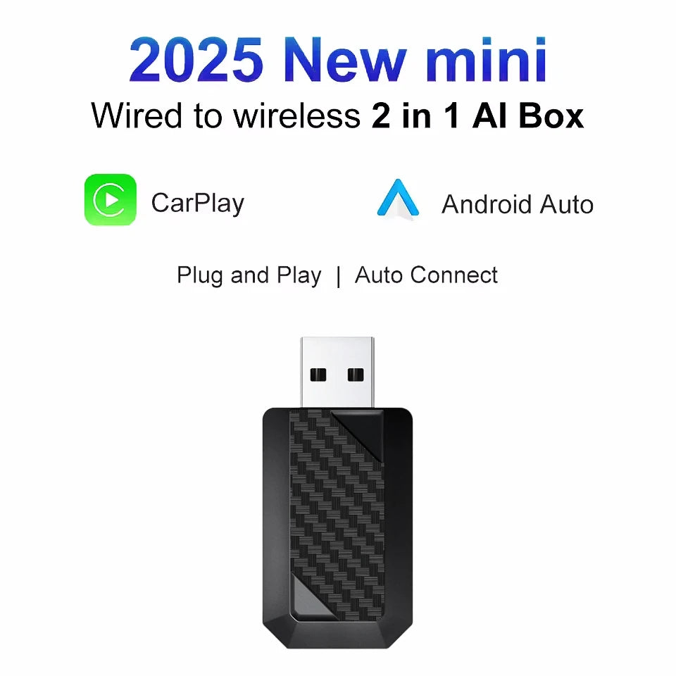 Carplay Wireless Adapter Android Auto 2in 1 Smart Dongle 2026 5G WIFI For iphone Android Phone For Volvo Benz Mg Kia Chery VW