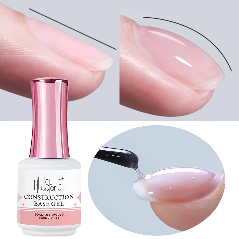 AWStorG 15ML Pink Color Gel Nail Polish Fantastic Adhesion Consistency Ultra Gorgeous Color Soak Off UV LED Semi Permanent Gel
