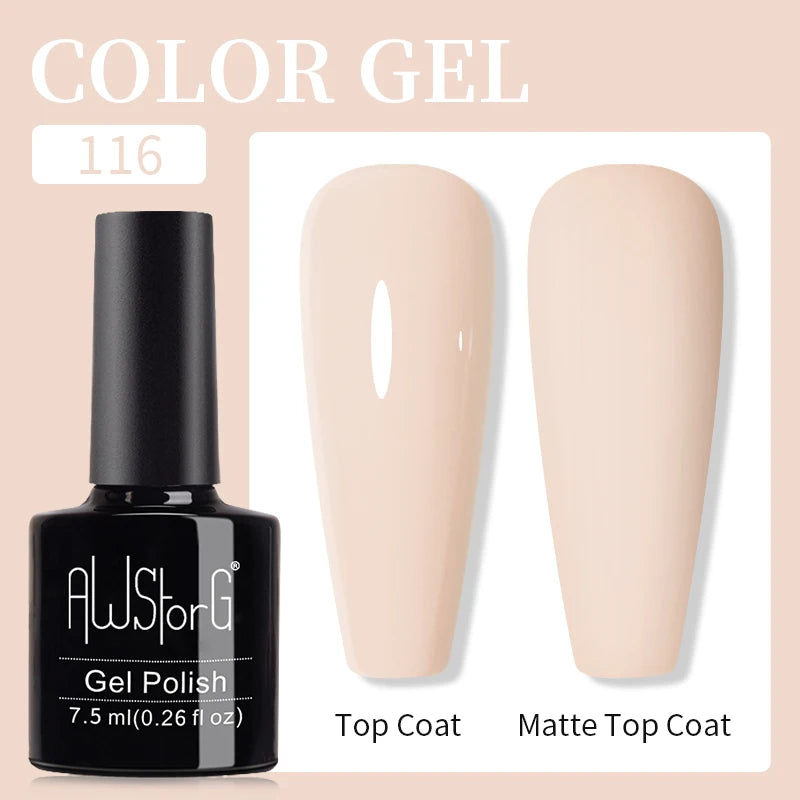 AWStorG 15ML Pink Color Gel Nail Polish Fantastic Adhesion Consistency Ultra Gorgeous Color Soak Off UV LED Semi Permanent Gel