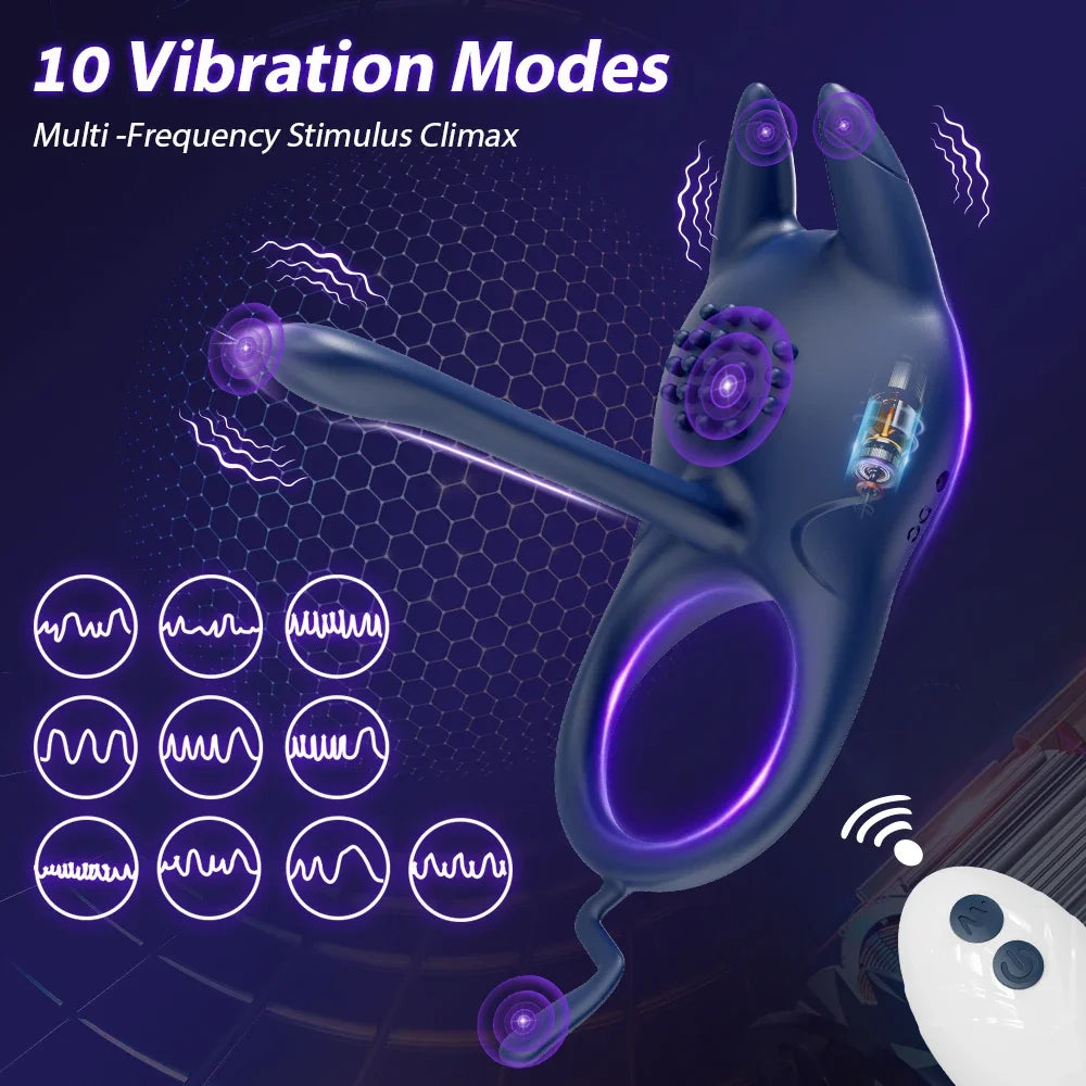 PulseX Penis Ring Vibrator Vibrating Cock Ring for Men Delay Ejaculation Male Penis Massager Clitoral Stimulation for Couples Sex Toys