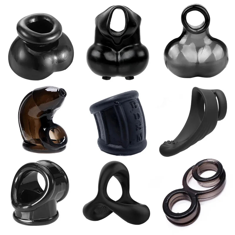 PulseX Penis Ring For Men Delay Ejaculation Erection Sex Product Scrotum Sleeve Dick Enlarger Ring Cock Cage Male Chastity Belt Sex Toy