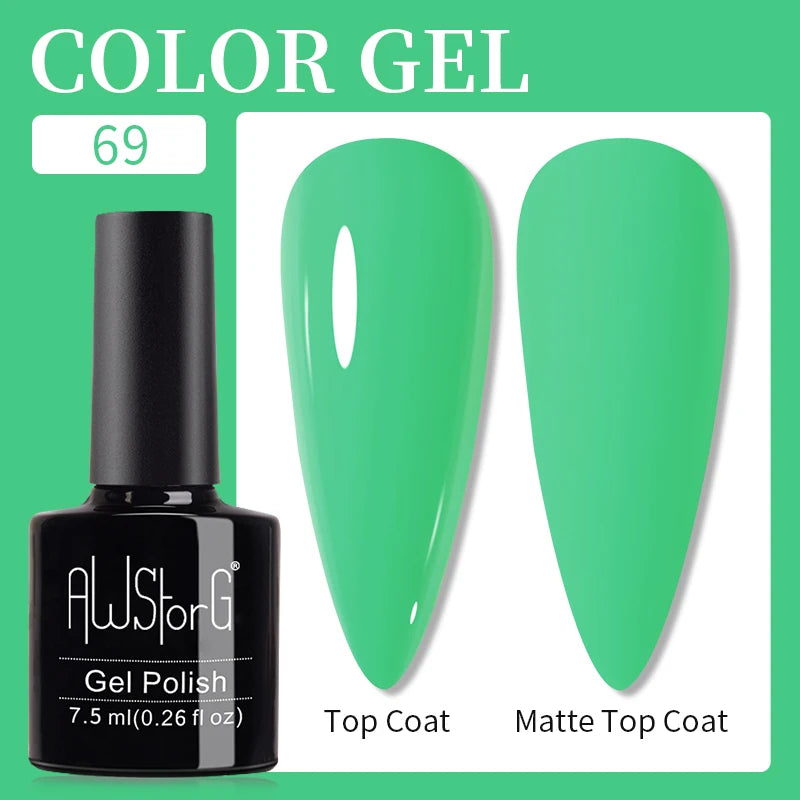 AWStorG 15ML Pink Color Gel Nail Polish Fantastic Adhesion Consistency Ultra Gorgeous Color Soak Off UV LED Semi Permanent Gel