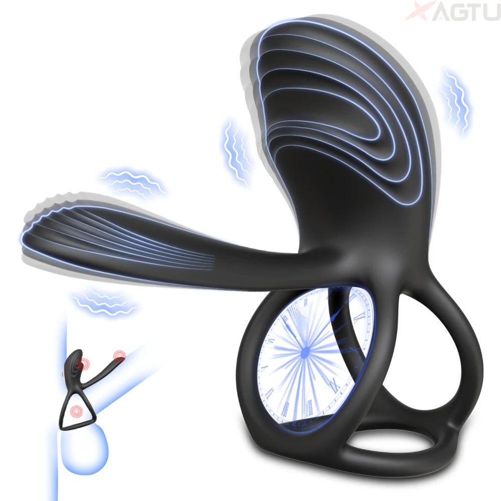 PulseX Adult Sex Toys Penis Ring Semen Cock Ring Penis Ejaculation Delayed Vibrating Massage Sex Erotic Toys For Men Couple Ring