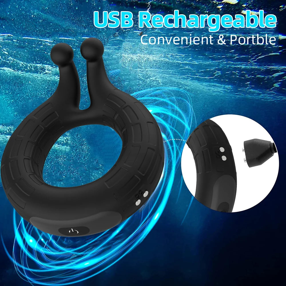 PulseX Penis Ring Vibrator Adjustable Vibrating Cock Ring Delay Ejaculation Enlargement Erection Masturbator Adult Sex Toy For Men 18+