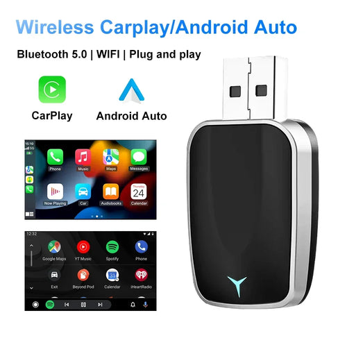2026 CarPlay Android Auto Wireless Adapter Wired To Wireless Plug and Play Fast Connect Universal for Car