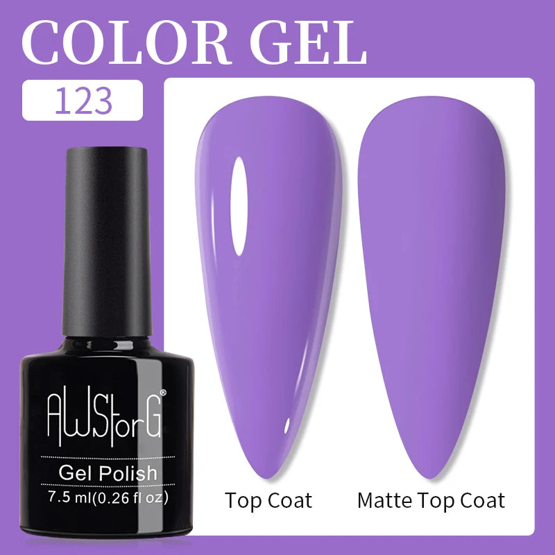 AWStorG 15ML Pink Color Gel Nail Polish Fantastic Adhesion Consistency Ultra Gorgeous Color Soak Off UV LED Semi Permanent Gel