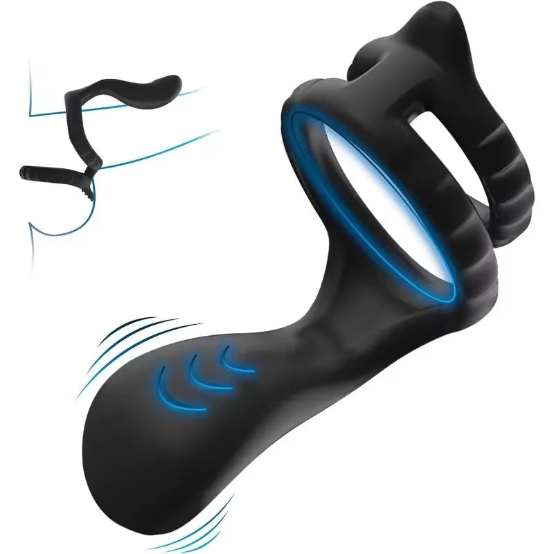 PulseX Penis Ring  Anal Vibrator Semen Lock Ring Delay Ejaculation High Elasticity Time Lasting Sex Toys for Men Couples Adult Products