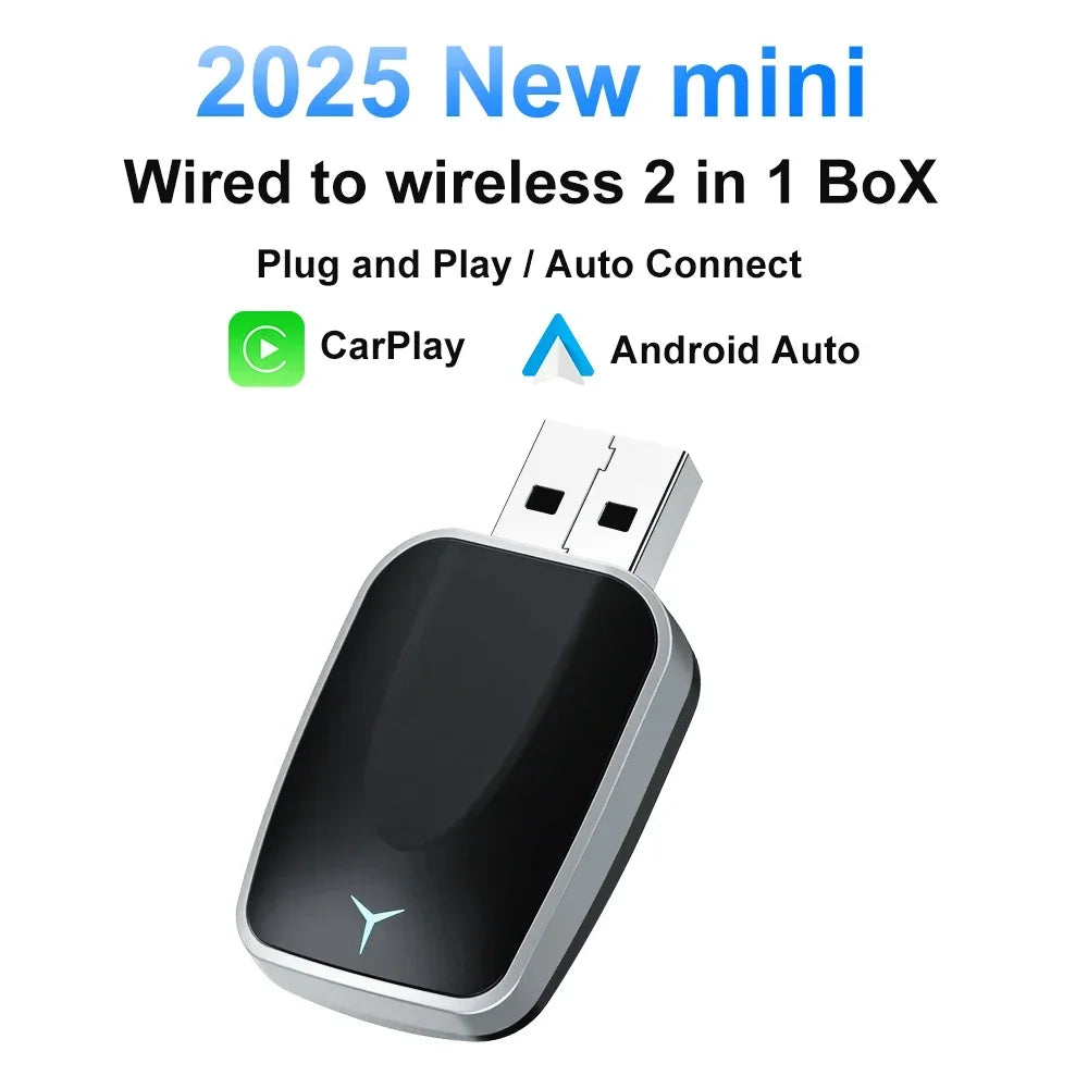2026 CarPlay Android Auto Wireless Adapter Wired To Wireless Plug and Play Fast Connect Universal for Car