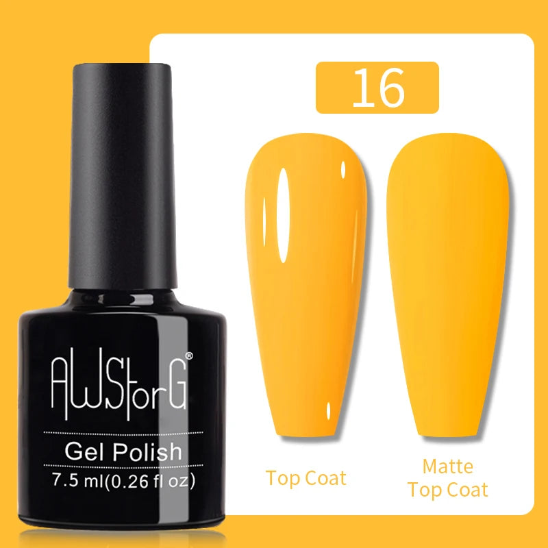 AWStorG 15ML Pink Color Gel Nail Polish Fantastic Adhesion Consistency Ultra Gorgeous Color Soak Off UV LED Semi Permanent Gel