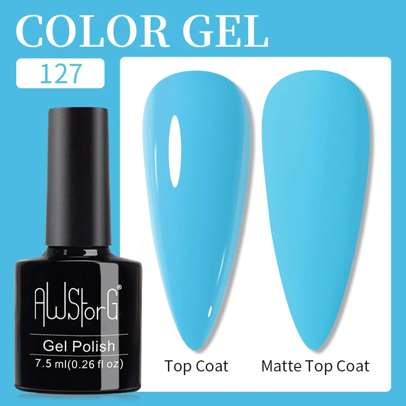 AWStorG 15ML Pink Color Gel Nail Polish Fantastic Adhesion Consistency Ultra Gorgeous Color Soak Off UV LED Semi Permanent Gel