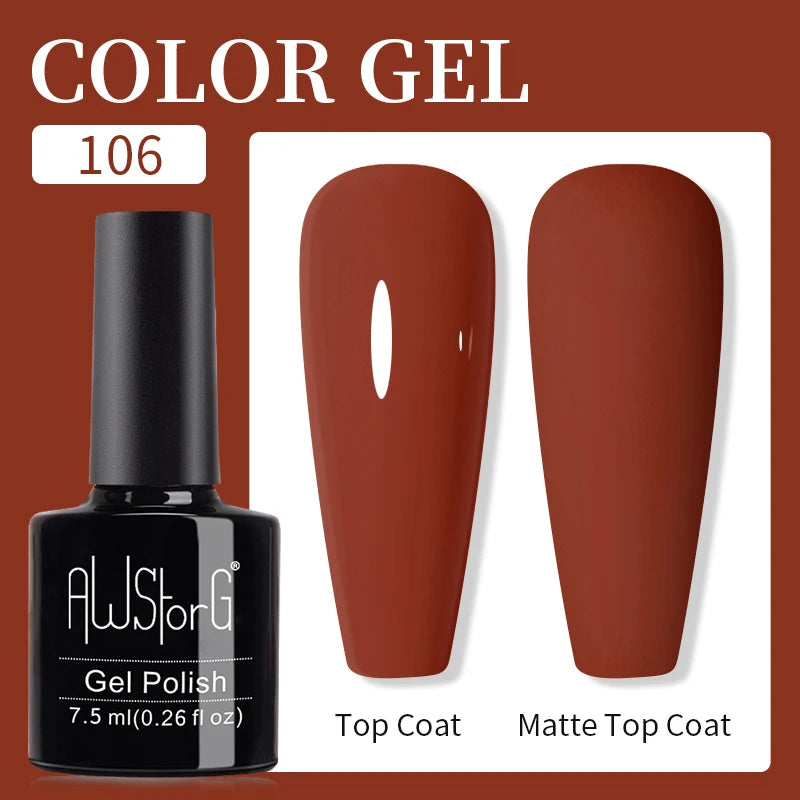 AWStorG 15ML Pink Color Gel Nail Polish Fantastic Adhesion Consistency Ultra Gorgeous Color Soak Off UV LED Semi Permanent Gel