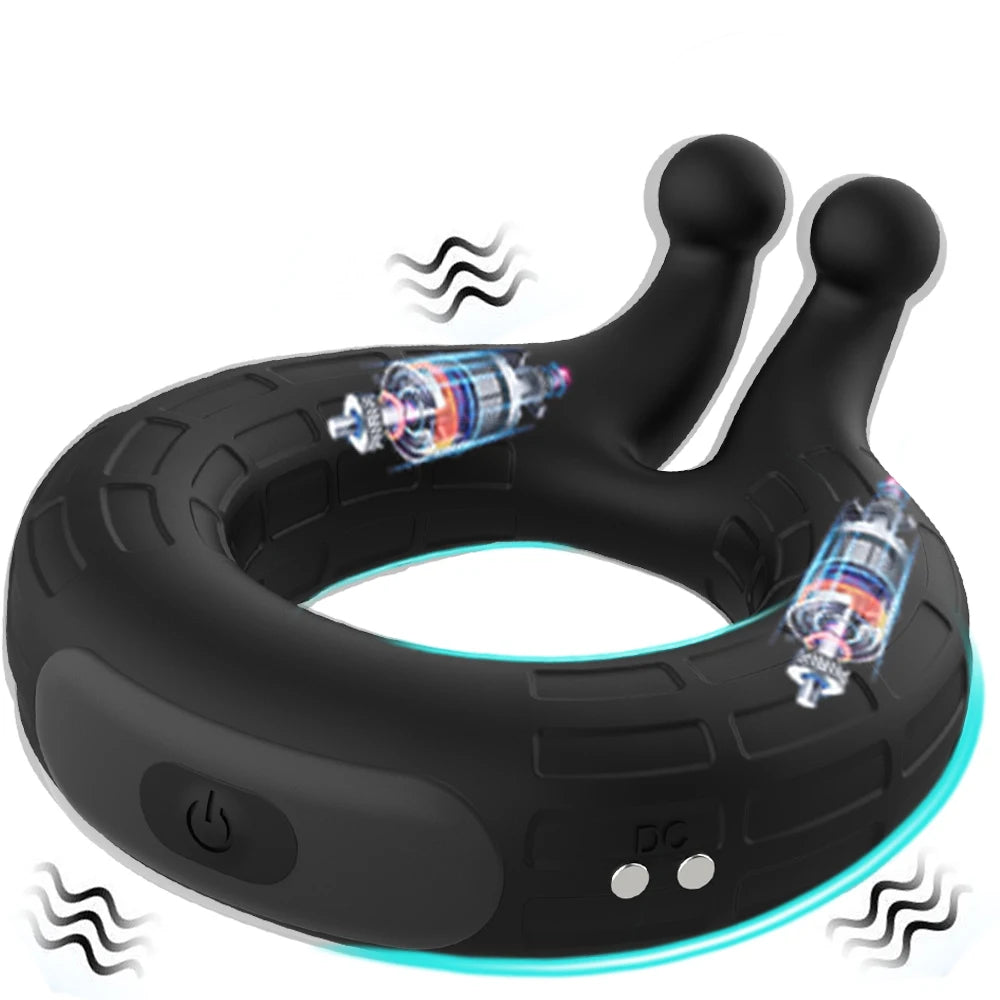 PulseX Penis Ring Vibrator Adjustable Vibrating Cock Ring Delay Ejaculation Enlargement Erection Masturbator Adult Sex Toy For Men 18+