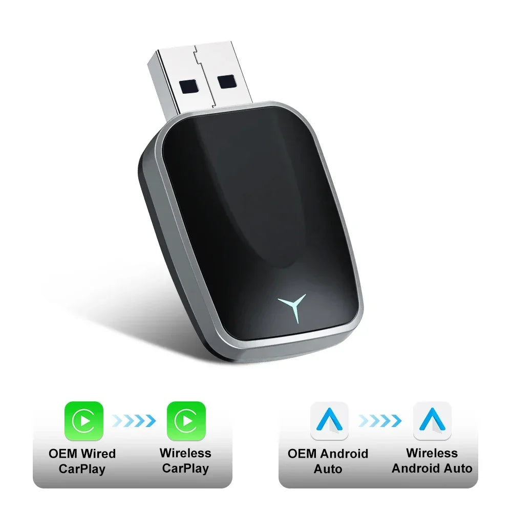2026 CarPlay Android Auto Wireless Adapter Wired To Wireless Plug and Play Fast Connect Universal for Car