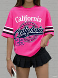 2026 Women's Sports Jersey California 23 Print Short Sleeve T-Shirt Summer Graphic Tee Baseball Jerseys Plus Size