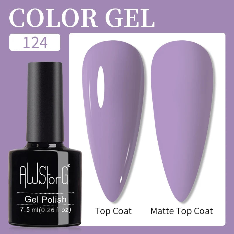 AWStorG 15ML Pink Color Gel Nail Polish Fantastic Adhesion Consistency Ultra Gorgeous Color Soak Off UV LED Semi Permanent Gel
