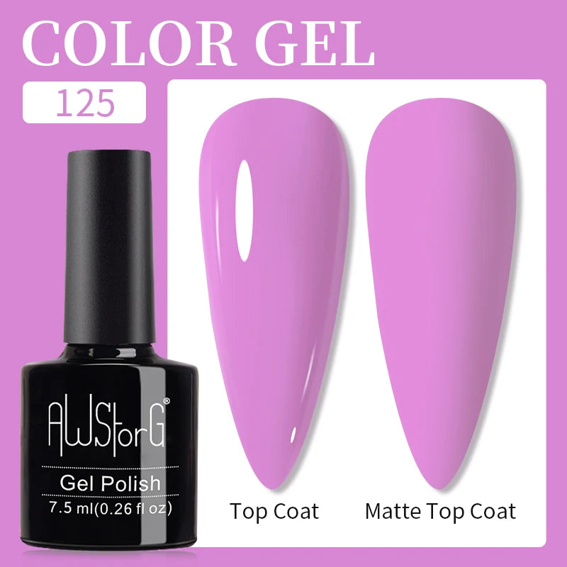 AWStorG 15ML Pink Color Gel Nail Polish Fantastic Adhesion Consistency Ultra Gorgeous Color Soak Off UV LED Semi Permanent Gel