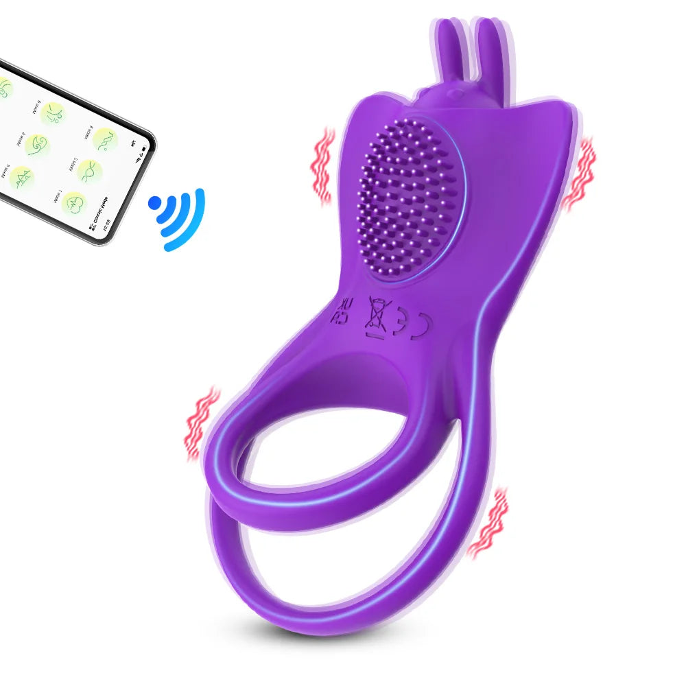 PulseX Vibrating Penis Ring For Man Penis Wearable Clitoris Stimulate Butterfly Vibrator Cock Ring Delay Ejaculation Adult Male Sextoy