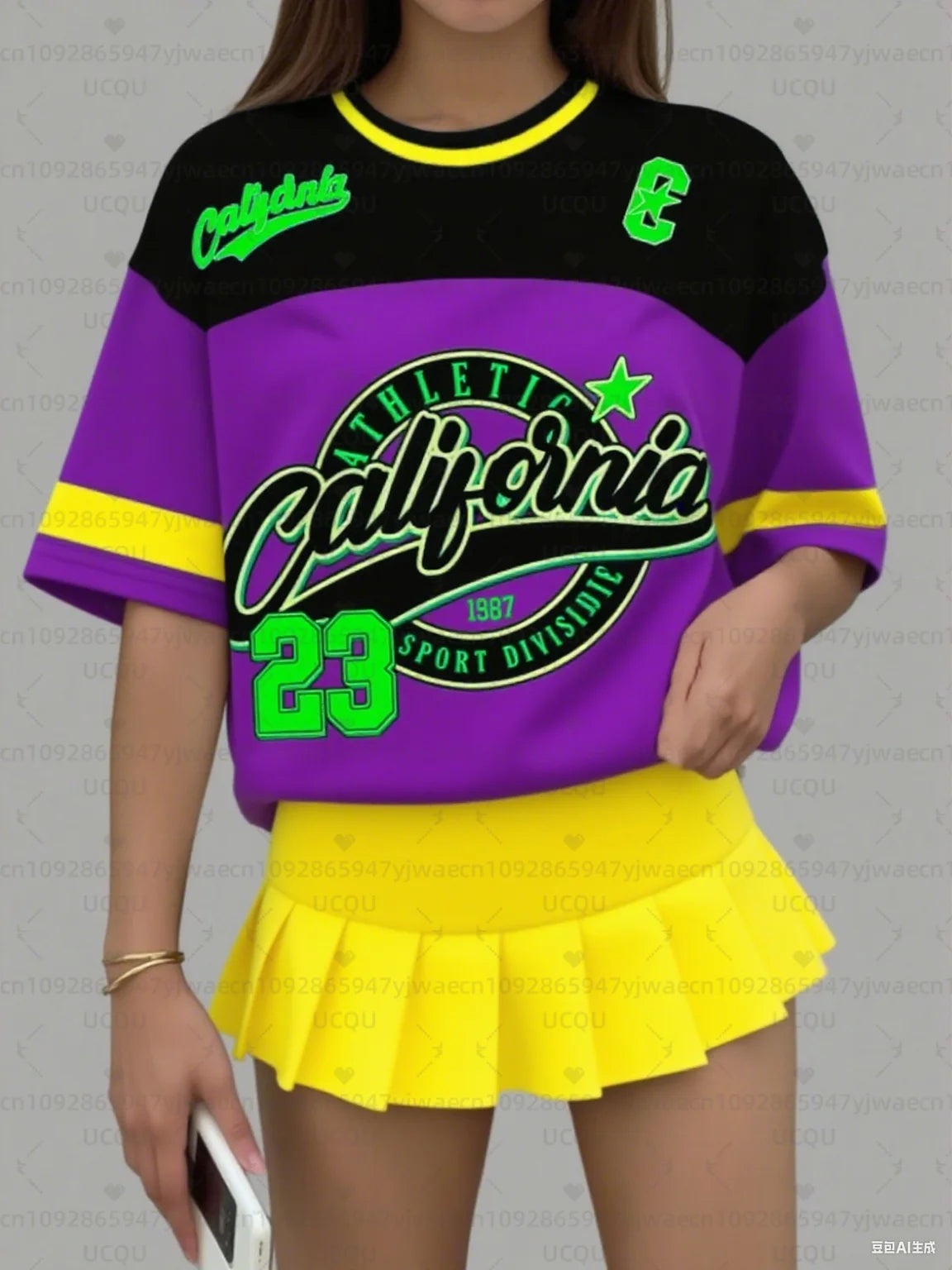 2026 Women's Sports Jersey California 23 Print Short Sleeve T-Shirt Summer Graphic Tee Baseball Jerseys Plus Size