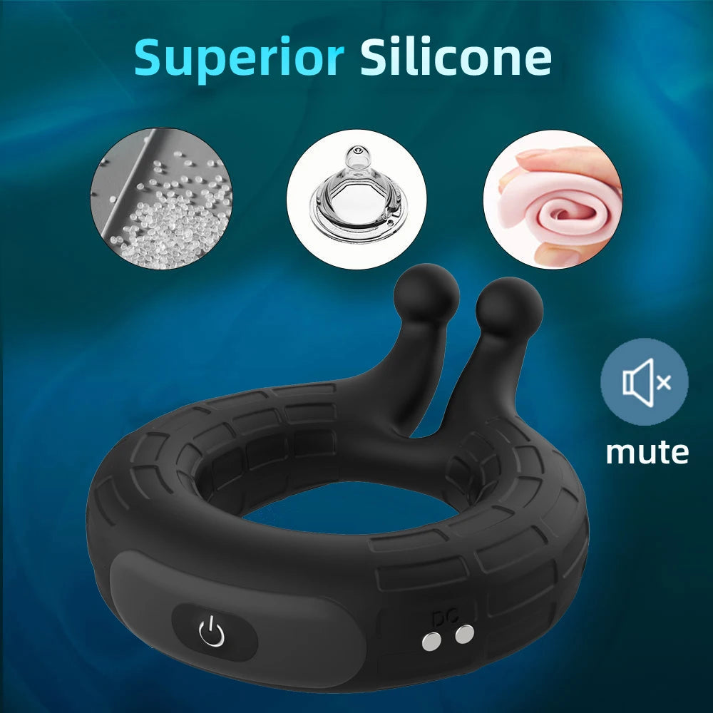 PulseX Penis Ring Vibrator Adjustable Vibrating Cock Ring Delay Ejaculation Enlargement Erection Masturbator Adult Sex Toy For Men 18+