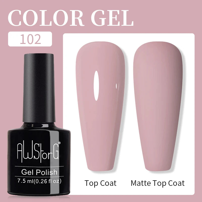AWStorG 15ML Pink Color Gel Nail Polish Fantastic Adhesion Consistency Ultra Gorgeous Color Soak Off UV LED Semi Permanent Gel