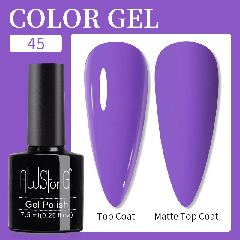 AWStorG 15ML Pink Color Gel Nail Polish Fantastic Adhesion Consistency Ultra Gorgeous Color Soak Off UV LED Semi Permanent Gel