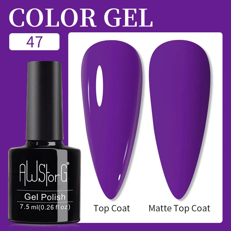 AWStorG 15ML Pink Color Gel Nail Polish Fantastic Adhesion Consistency Ultra Gorgeous Color Soak Off UV LED Semi Permanent Gel