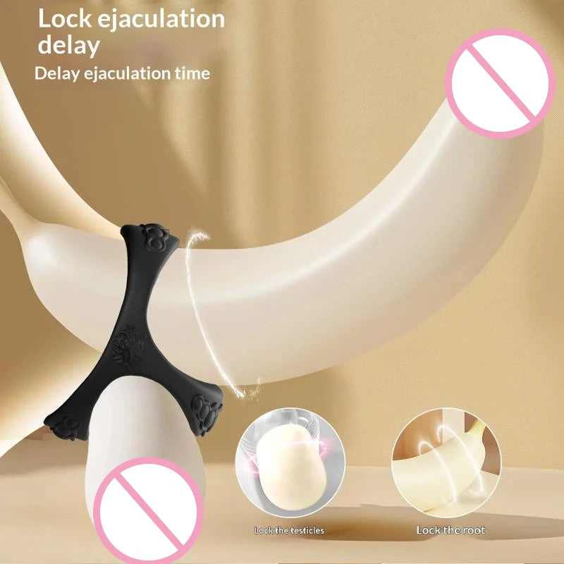 PulseX Penis Ring Reusable Silicone Semen Rooster Ring Penis Enlargement Delayed Ejaculation Male Sex Toy