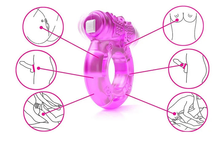 PulseX Men Cock Ring Vibrator Penis Ring Stimulate Vibration Erection Enhance Delay Ejaculation Sex Toy Vibrating Rings Vibrator Ring