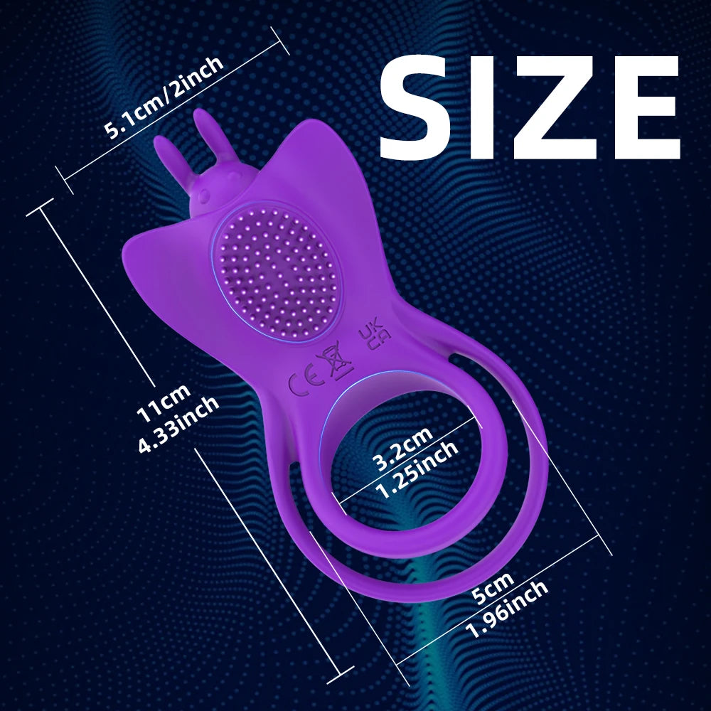 PulseX Vibrating Penis Ring For Man Penis Wearable Clitoris Stimulate Butterfly Vibrator Cock Ring Delay Ejaculation Adult Male Sextoy