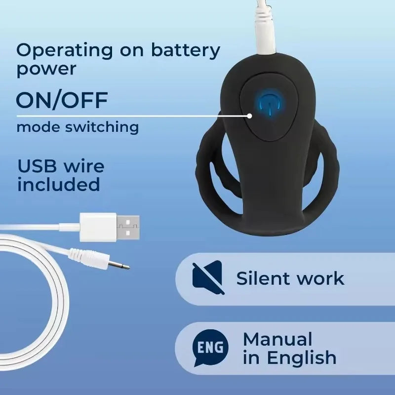 PulseX Penis Ring  Anal Vibrator Semen Lock Ring Delay Ejaculation High Elasticity Time Lasting Sex Toys for Men Couples Adult Products