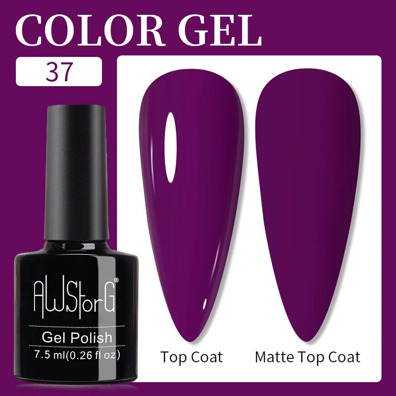 AWStorG 15ML Pink Color Gel Nail Polish Fantastic Adhesion Consistency Ultra Gorgeous Color Soak Off UV LED Semi Permanent Gel
