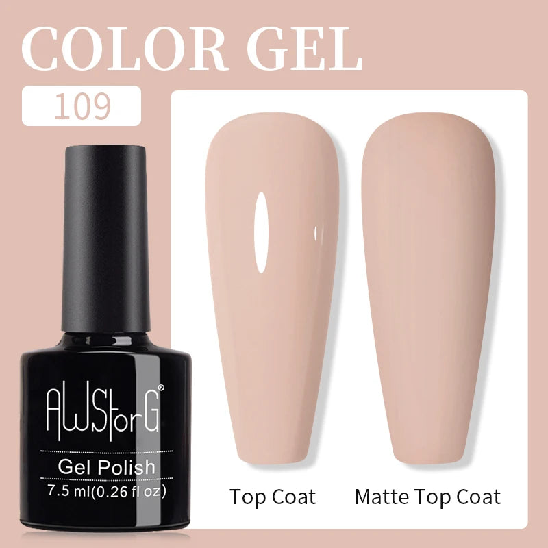 AWStorG 15ML Pink Color Gel Nail Polish Fantastic Adhesion Consistency Ultra Gorgeous Color Soak Off UV LED Semi Permanent Gel