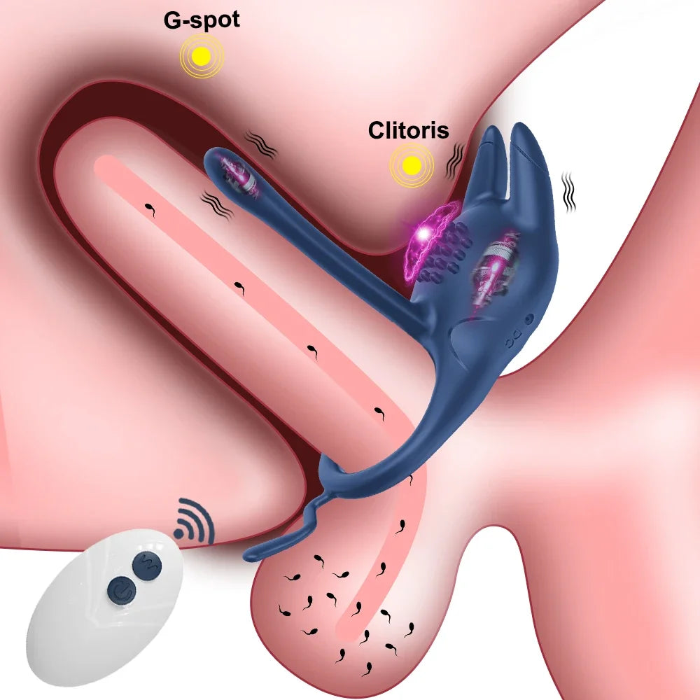 PulseX Penis Ring Vibrator Vibrating Cock Ring for Men Delay Ejaculation Male Penis Massager Clitoral Stimulation for Couples Sex Toys