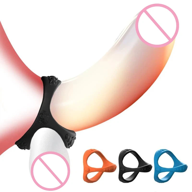PulseX Penis Ring Reusable Silicone Semen Rooster Ring Penis Enlargement Delayed Ejaculation Male Sex Toy