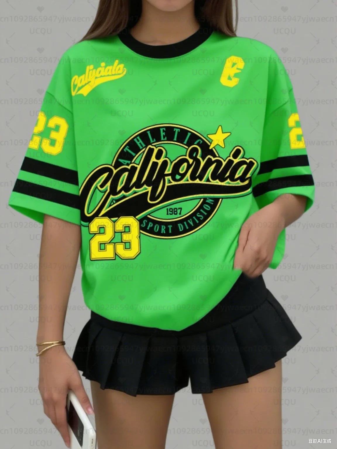 2026 Women's Sports Jersey California 23 Print Short Sleeve T-Shirt Summer Graphic Tee Baseball Jerseys Plus Size