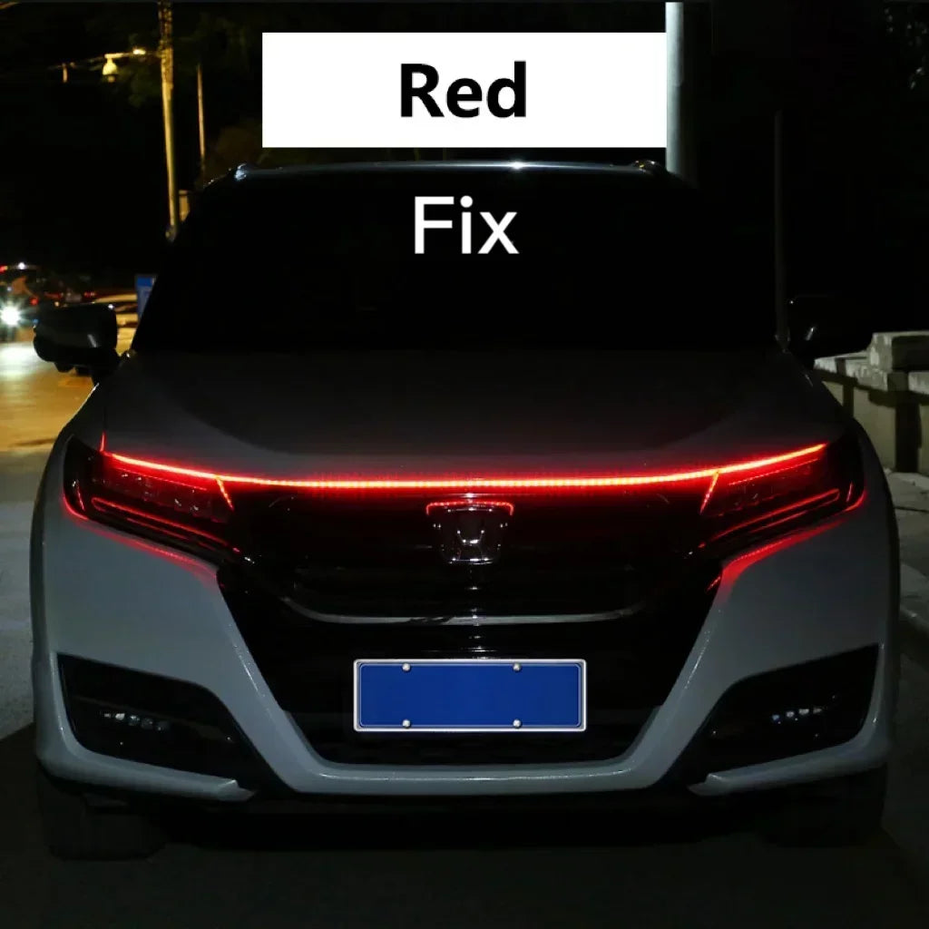 LED Car Daytime Running Light DRL With Turn Signal Lamp Car Hood Decorative Light Strip With Start Scan Meteor Dynamic 12V