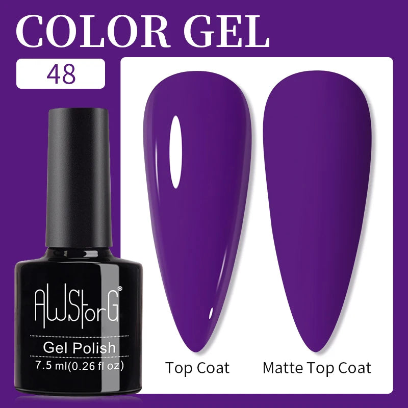 AWStorG 15ML Pink Color Gel Nail Polish Fantastic Adhesion Consistency Ultra Gorgeous Color Soak Off UV LED Semi Permanent Gel
