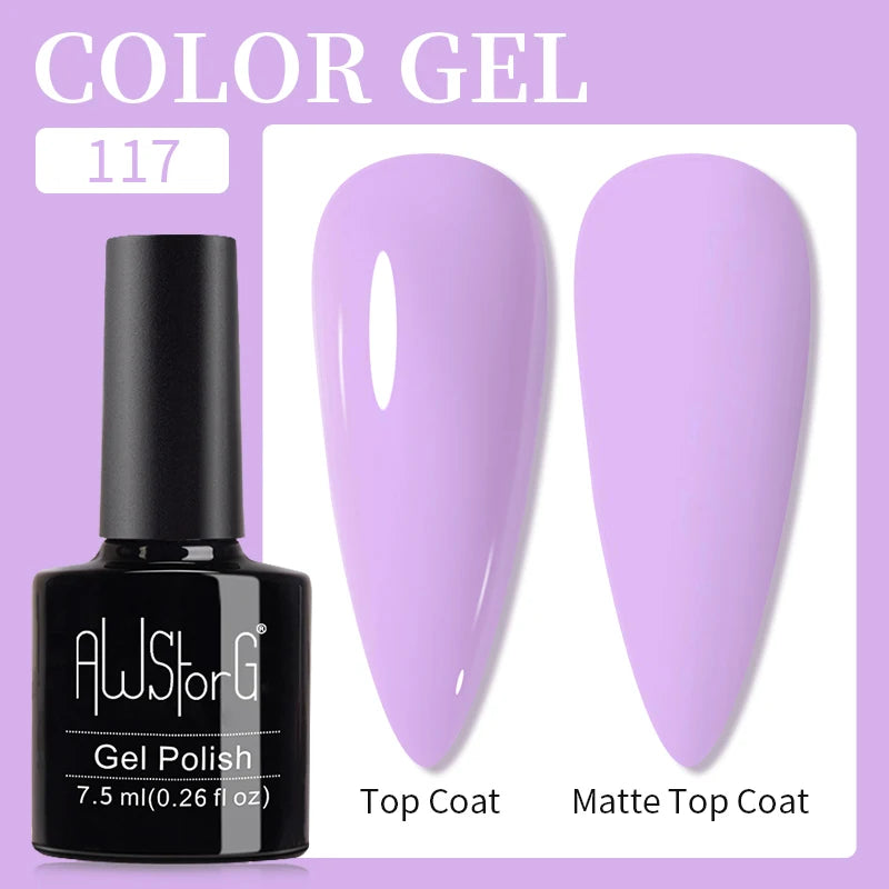 AWStorG 15ML Pink Color Gel Nail Polish Fantastic Adhesion Consistency Ultra Gorgeous Color Soak Off UV LED Semi Permanent Gel