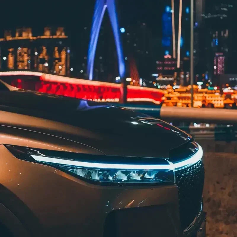 LED Car Daytime Running Light DRL With Turn Signal Lamp Car Hood Decorative Light Strip With Start Scan Meteor Dynamic 12V