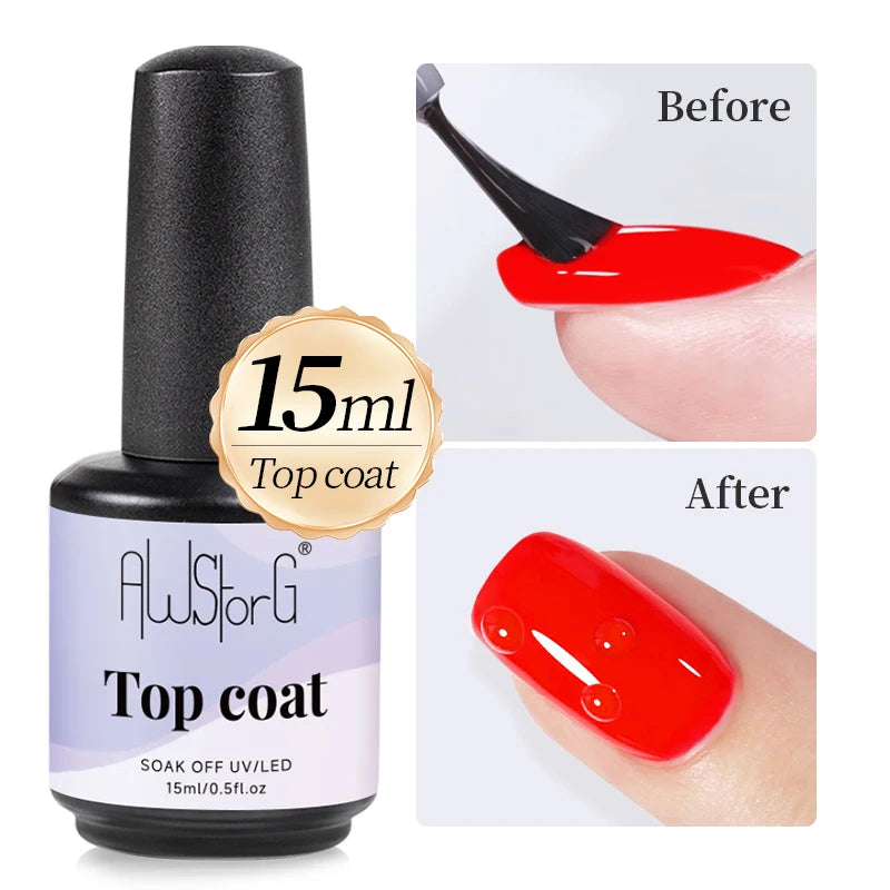 AWStorG 15ML Pink Color Gel Nail Polish Fantastic Adhesion Consistency Ultra Gorgeous Color Soak Off UV LED Semi Permanent Gel