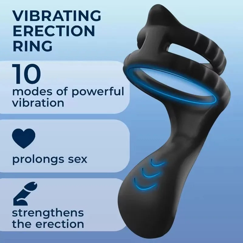 PulseX Penis Ring  Anal Vibrator Semen Lock Ring Delay Ejaculation High Elasticity Time Lasting Sex Toys for Men Couples Adult Products