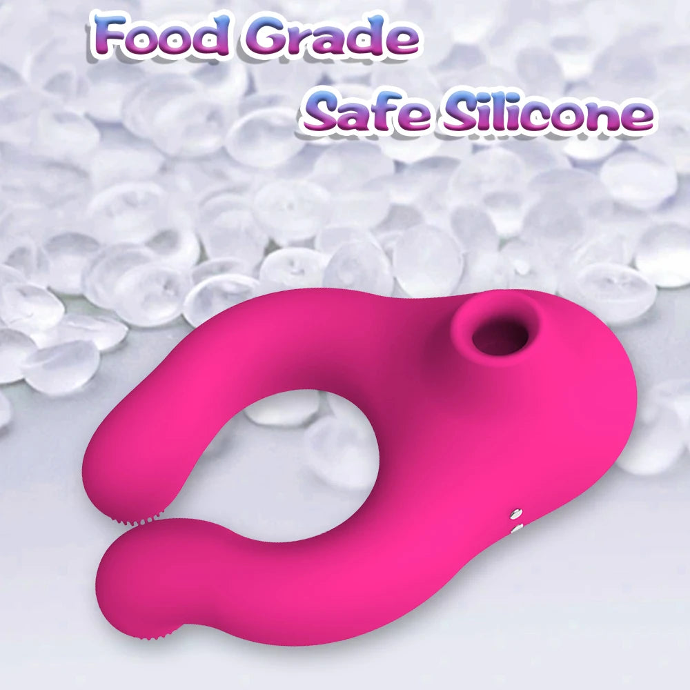 PulseX Delayed Ejaculation Penis Ring Sex Shop Soft Material Cock Ring Sucking Clit Stimulator Scrotum Massager sex Toys for Couple