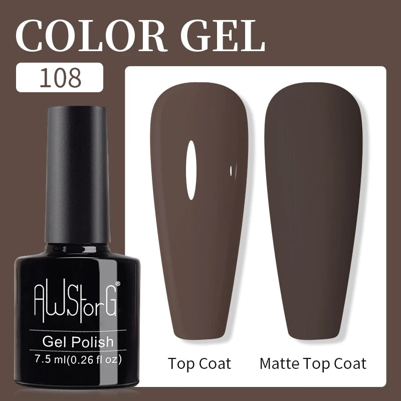 AWStorG 15ML Pink Color Gel Nail Polish Fantastic Adhesion Consistency Ultra Gorgeous Color Soak Off UV LED Semi Permanent Gel